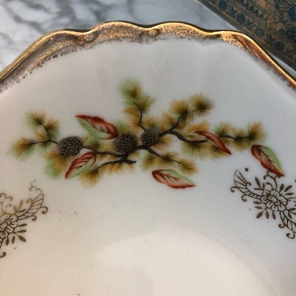 Vintage Square Gold Accented Bowl - Picture 2 of 5